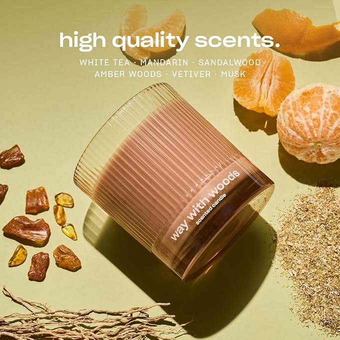 Way with Woods Luxury Scented Candle by Snif, Inviting, Crisp Scent, 50+ Hours, 100% Cotton Fiber Wicks, Soy Wax Blend, Non-Toxic, Vegan, 8.5 oz - Bloomnest