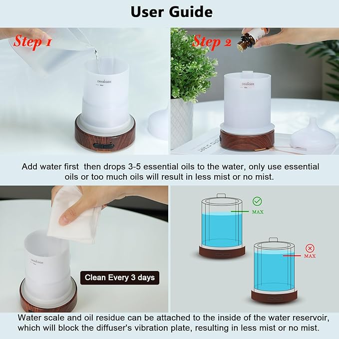 Aromatherapy Essential Oil Diffuser 150ml- Electric Cool Mist Aroma Diffuser with Intermittent Mode, Auto Shut-Off Protection, 7 Colors Changing LED Light for Home Office Decor & Gift (Life Tree) - Bloomnest