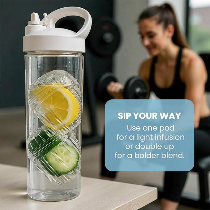 Water Infuser Pods, 4-Pack Fruit & Tea Inserts for Wide-Mouth Bottles & Tumblers - Bloomnest