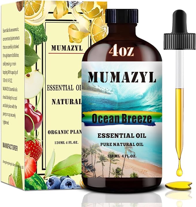 Ocean Breeze Essential Oil, Ocean Breeze Oil 4 Fl Oz 120ML for Diffuser Humidifier Yoga Cleaning DIY Candle Soap Making Fragrance Oils - Bloomnest