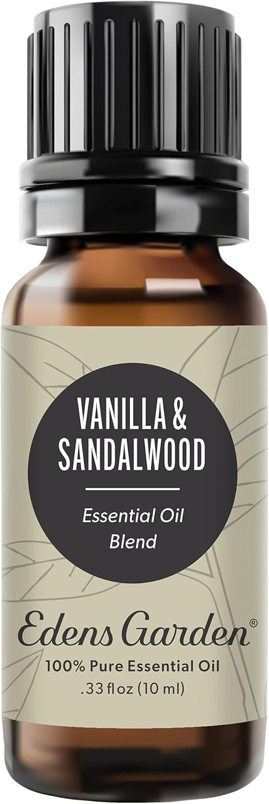 Edens Garden Vanilla Sandalwood Essential Oil Blend- 100% Pure Premium Grade, Undiluted, Natural, Therapeutic, Aromatherapy, The Best for Diffusing, Skin, Candle, Laundry 10 ml (.33 fl oz) EdensGarden