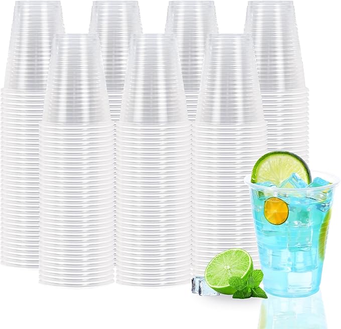 7 oz Clear Plastic Cups, 500 Count Bulk, PP Clear Plastic Cups for Party with Higher Heat Resistance, Suit for Hot Beverages, Soda, Juice (7oz 500count) - Bloomnest