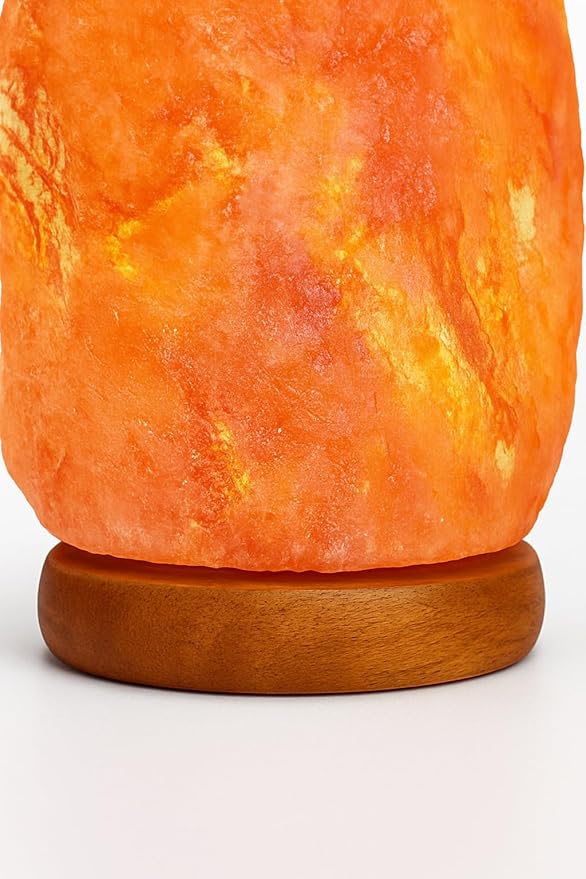Needs&Gifts Himalayan Salt Lamp with Dimmer Cord and 2 Bulbs, Natural Crystal Rock Lamp for Relaxing Warm Light, Handcrafted from Himalayan Pink Salt