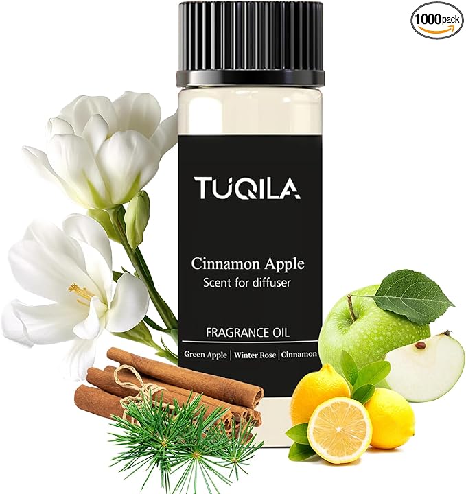 Essential Scent Oil Cinnamon pples 20ML Sampler Waterless Diffuser Oil for Cold Air Diffusers, Luxury Home Fragrance Oils, Aromatherapy Oils for Spa, Office, Long-Lasting Refill - Bloomnest