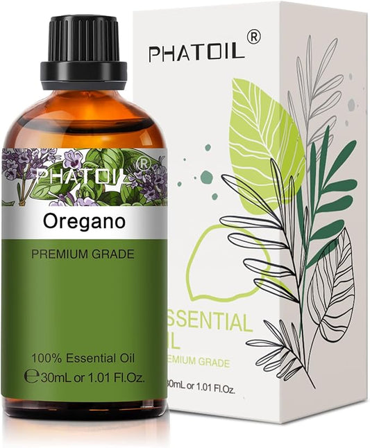 Oregano 1.01fl.oz Essential Oil, PHATOIL Pure Aromatherapy Oils for Diffuser, Humidifier, Perfect for DIY Soap, Candle, Bath Bombs Making(30ml) PHATOIL