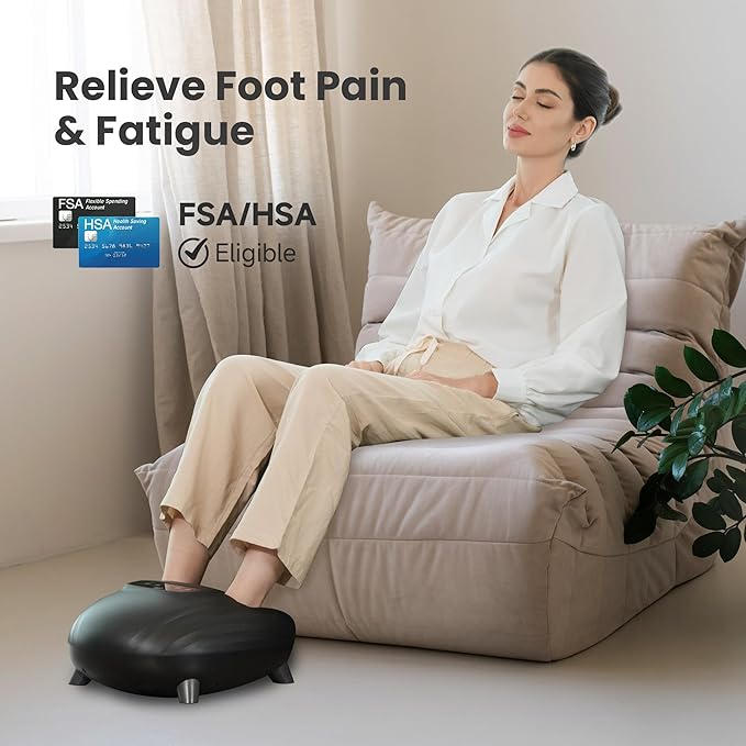 CILI Shiatsu Foot Massager with Heat and Compression, Knead Rolling Feet Massager for Neuropathy, Plantar Fasciitis, Remote Control, Up to Men Size 14", Christmas Gifts for Men Women - Bloomnest
