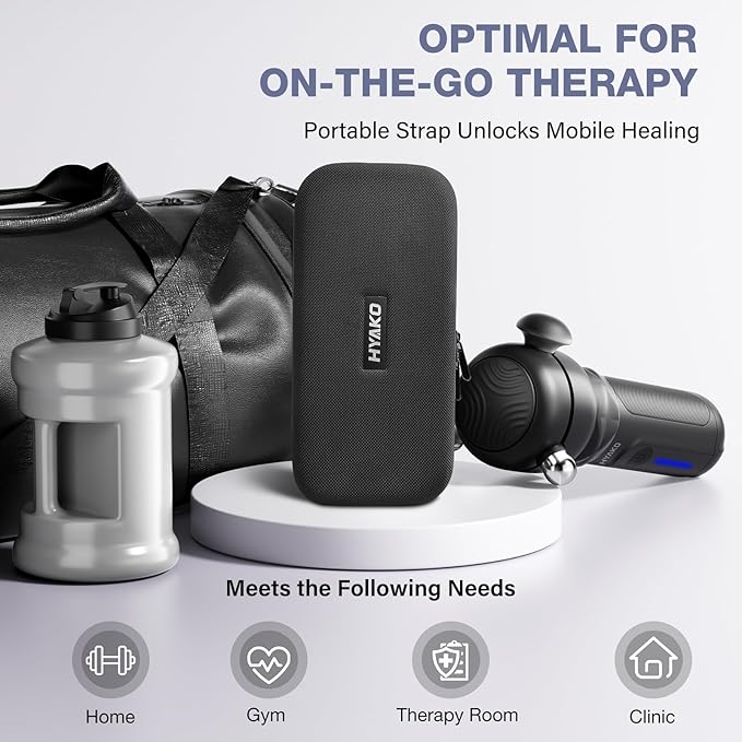 HYAKO SE Muscle Therapy Massage Gun - Deep Tissue Vibration Massager, Non-Invasive Design for Full-Body Care, Pain Relief for Back, Neck, Leg, Shoulder – Gifts for Men and Women (Black) - Bloomnest