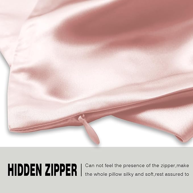 Natural Mulberry Silk Pillowcase for Hair and Skin Queen Size 20"X30" Pillow Case with Hidden Zipper Soft Breathable Smooth Cooling Silk Pillow Covers for Sleeping (Coral,Queen,1Pcs) - Bloomnest
