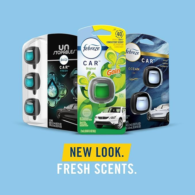 Febreze Car Air Freshener Vent Clip Berry & Bramble Scent, .06 oz. Car Vent Clip, 2 Count - Bloomnest