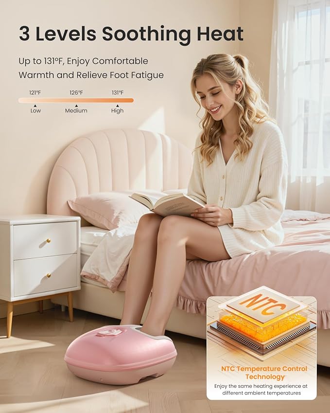 RENPHO Foot Massager Machine with Heat [2026 Upgraded], Shiatsu Foot Massager for Plantar Fasciitis, Birthday Gifts for Women, Wireless Control, Best Gifts for Women/Mom/Wife, PK - Bloomnest