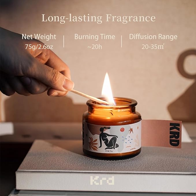 KRD 3X Strong Scented Candles Gift Set - 6 Scents Home Spa Travel Kit, EU Soy Wax Glass Jars, 6 * 2.5oz, 20H Clean Burn, Ultimate Holiday & Christmas Gifts - Bloomnest