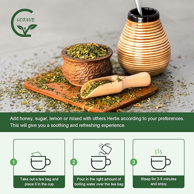 Unsmoked Yerba Mate Tea Bags, Natural Organic Yerba Matte Rich in Chlorophyll, Antioxidants and Vitamins, 30 Tea Bags - Bloomnest