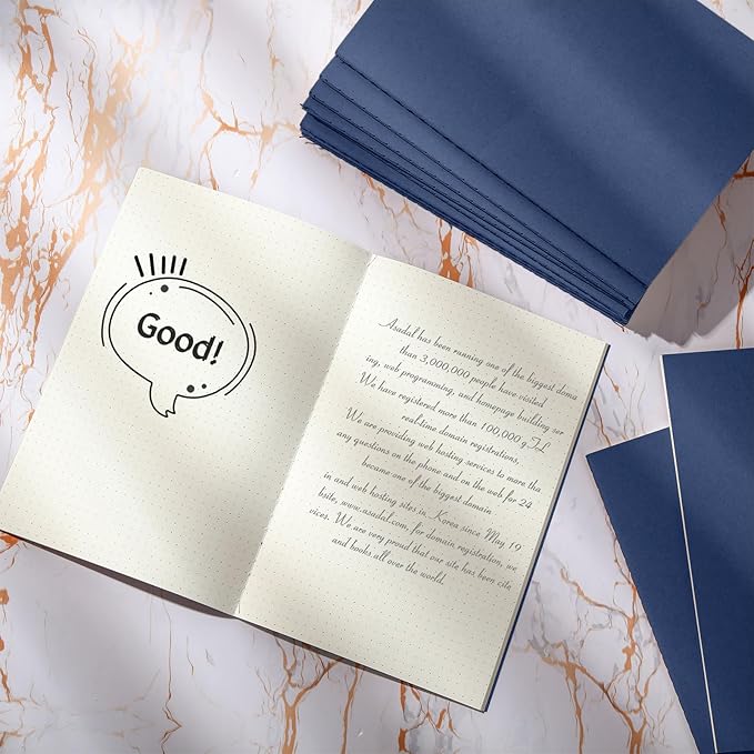 Mimorou 100 Pcs Journals Notebooks Bulk - Kraft Softcover A5 Small Notebooks 5.5 Inch x 8.3 Inch Notepads with 60 Page 30 Sheet for Writing Sketch Travel Office Supplies(Navy,Dot) - Bloomnest