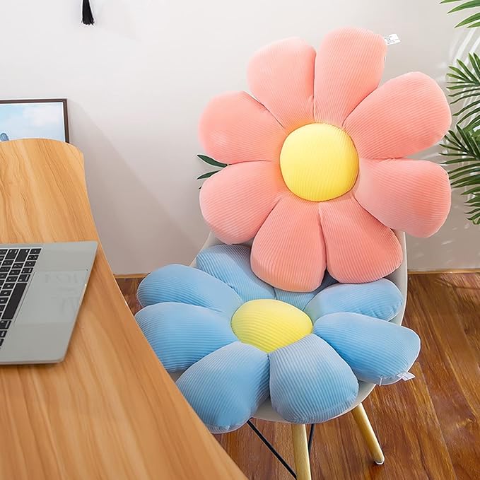 Flower Shaped Throw Pillow - 21 Inch Soft Seating Cushion for Floor, Bedroom, Sofa, Bed, Reading - Plush Room Decor (Pink) - Bloomnest
