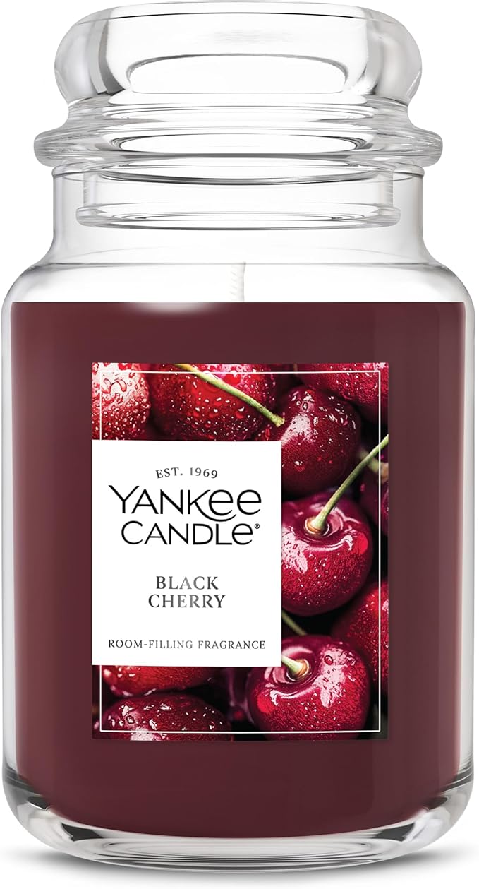 Yankee Candle Black Cherry Scented Candle, 22oz Large Jar with up to 150 Hour Burn Time, Giftable - Bloomnest