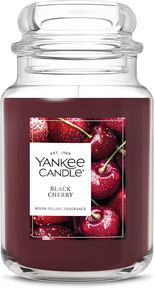 Yankee Candle Black Cherry Scented Candle, 22oz Large Jar with up to 150 Hour Burn Time, Giftable - Bloomnest