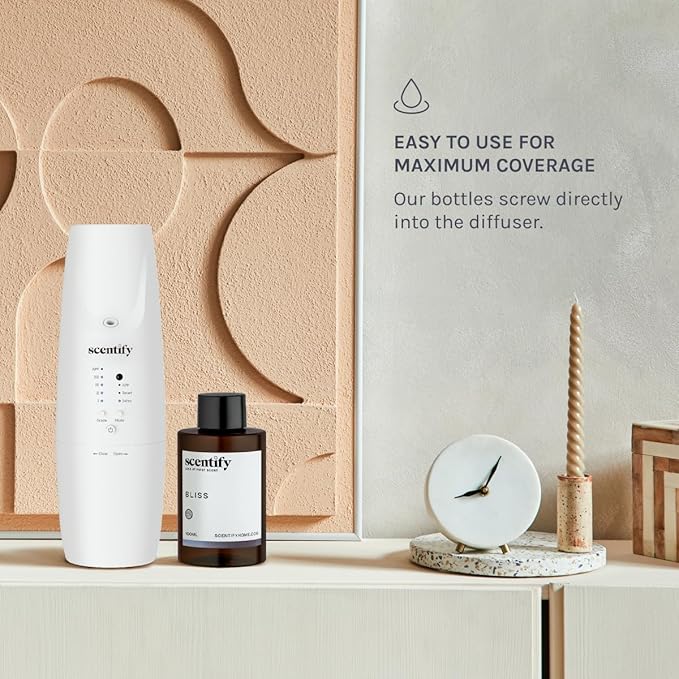 Scentify Bliss Aroma Oil Refill Scent for Oil Diffusers - Eucalyptus, Bergamot, Tea & Powdery Scents - Luxurious Relaxing Aromatherapy Diffuser Fragrance 470ml, 16 oz Scentify