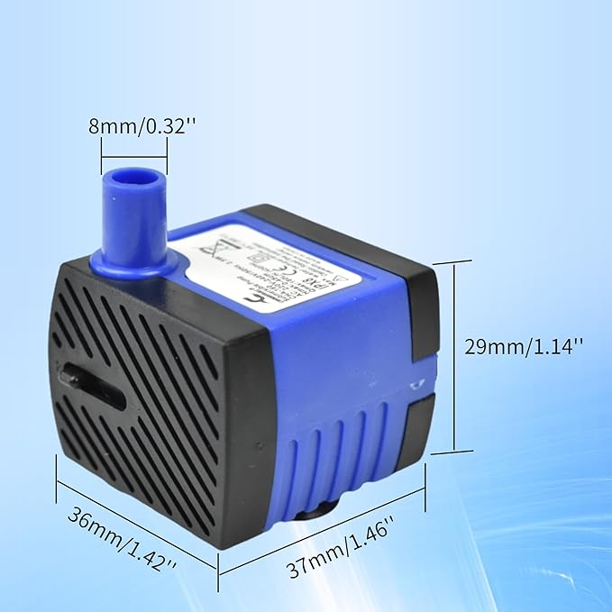 CONQUERALL 2.5W Mini Fountain Pump 42GPH Submersible Outdoor 1.48ft Head for Nano Fish Tanks - Bloomnest