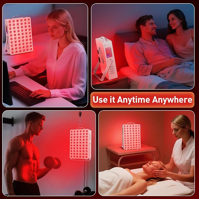 Cholas Red Light Therapy Panel for Face and Body, 150W with 60 Dual Chip LEDs, 660nm Red Light and 850nm Near Infrared, 3 Modes Adjustable Brightness and Timer, Gifts for Men Women Cholas