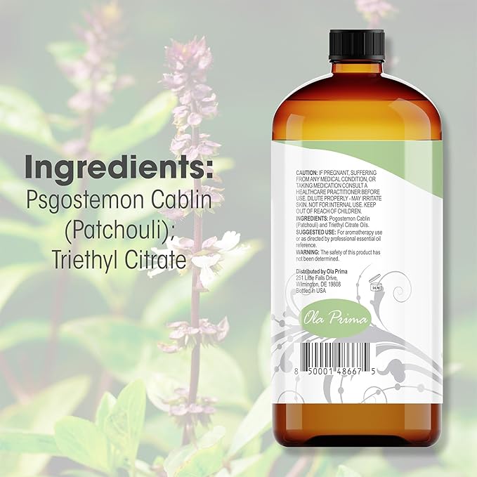 Ola Prima Oils 16oz - Patchouli Essential Oil - 16 Fluid Ounces - Bloomnest