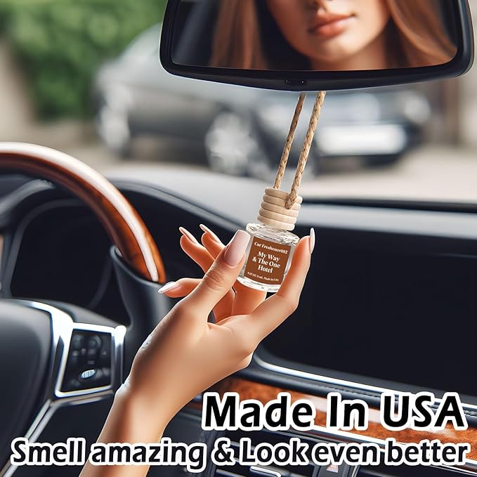 C Classy Car Air Freshener Hanging 2 Pack, M.y W.ay & The One Hotel Essential Oil Diffuser for Cars, Long-Lasting Fragrance, Cute Car Accessories, C ar Air Fresheners for Women & Men Gift, Made in USA - Bloomnest