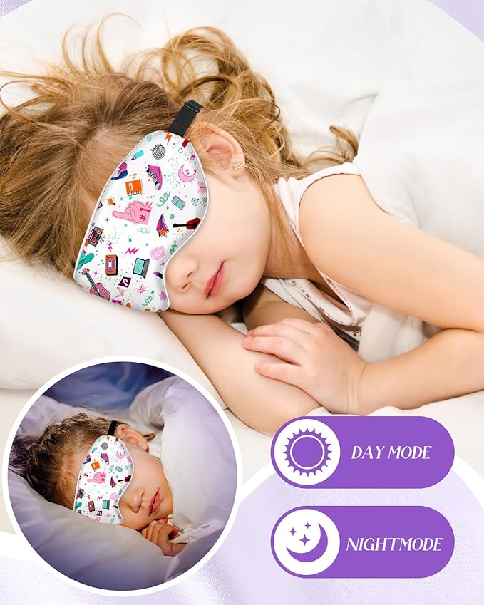 Sleep Mask for Kids - Silk Eye Mask for Sleeping Cute Cartoon Kids Sleep Mask for Boys Girls Teens Soft Smooth Adjustable Straps Silk Kids Eye Cover, TL Element - Bloomnest