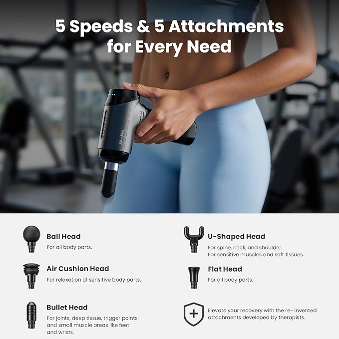 BOB AND BRAD T2 Massage Gun, Deep Tissue Percussion Muscle Massage Gun for Back and Neck, Upgraded 4000 mah Battery, Handheld Electric Back Massager for Athletes Pain Relief - Bloomnest