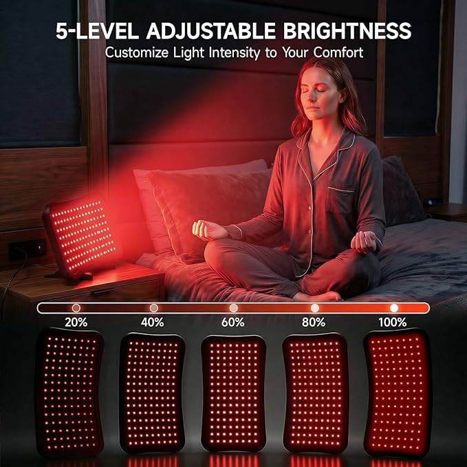 Renergy Red Light Therapy Lamp with Stand, 660nm 850nm Near Infrared Red Light Therapy Panel for Face & Body, Portable LED Light Therapy Device with Remote Control, 5 Brightness 3 Timer for Home Use Renergy