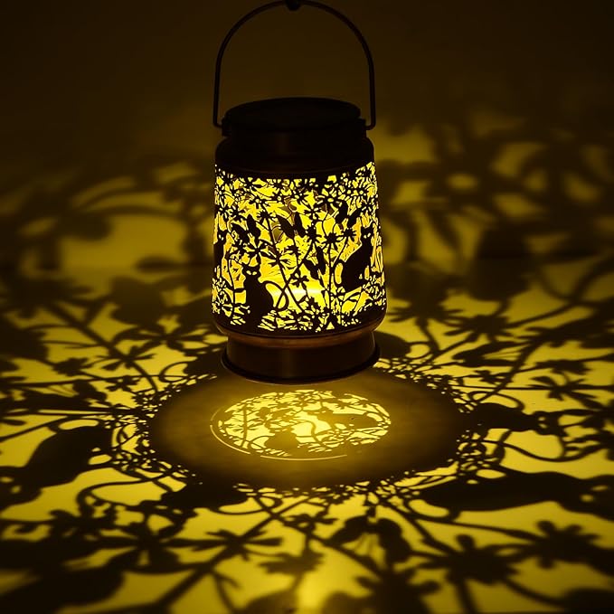 Solar Cat Lantern - Cat Lover Gifts for Women, Mom, Grandma - Garden Decor, Christmas & Mother Day Gift - Bloomnest