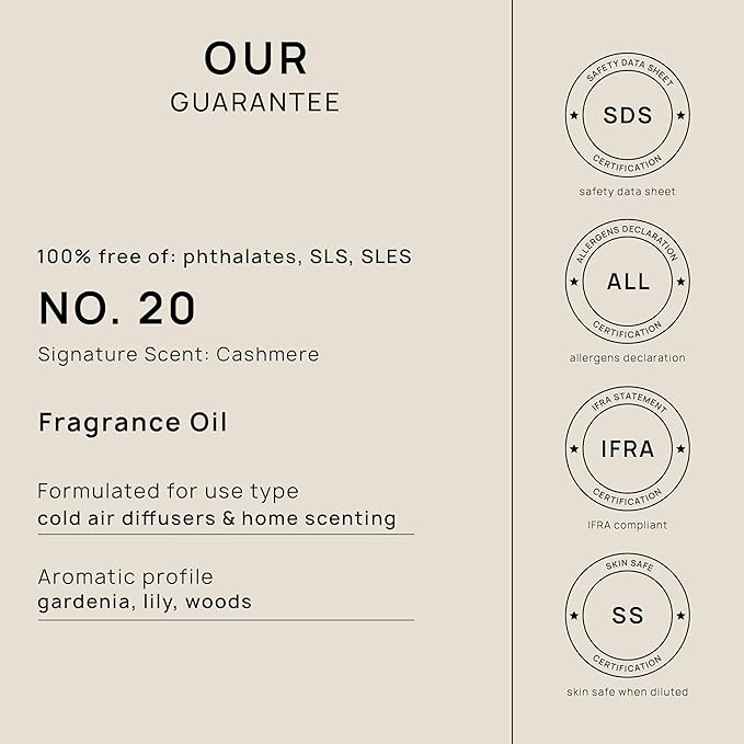 VINEVIDA [4 oz] Cashmere Hotel Fragrance Diffuser Oil - Cold Air Diffuser Refill for Home Scent Collection - Bloomnest