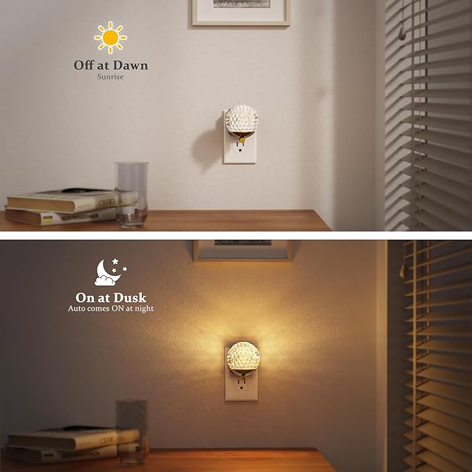 JandCase LED Night Light, 3000K Warm White & RGB Color Changing Night Lights Plug into Wall, Dusk to Dawn Light Sensor, 180° Rotatable Plug in Nightlights for Bathroom, Bedroom, Hallway - Bloomnest