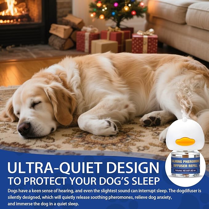 Dog Pheromone Calming Diffuser: Relaxing Pheromone Diffuser for Dogs Relief Stress Anxiety Fighting Scratching Barking, Dog Calming Pheromone Diffuser Kit with 2 Plug in Diffuser+4 Refill 48ml (6in1) - Bloomnest