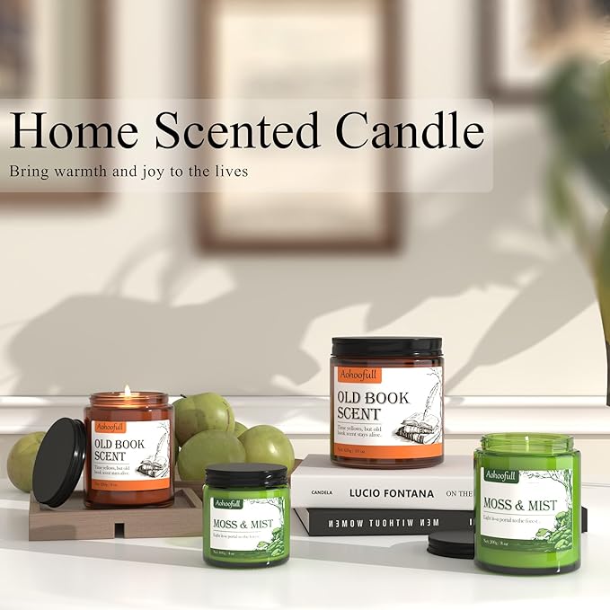 Soy Candles for Home Scented,Fall Candle 4oz 20 Hours Burn Moss & Mist Aromatherapy Candle Gift for Stress Relief, Meditation, Yoga, Relaxing SPA, Reusable Jar for Women Men - Bloomnest