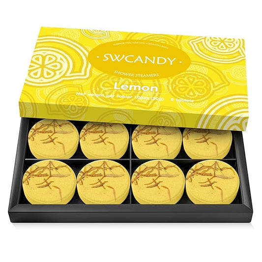 Shower Steamers Aromatherapy Birthday Gifts for Women Travel Essentials, 8 Pcs Lemon, Bath Bombs Shower Bombs with Natural Essential Oils, Relaxation Home SPA - Bloomnest