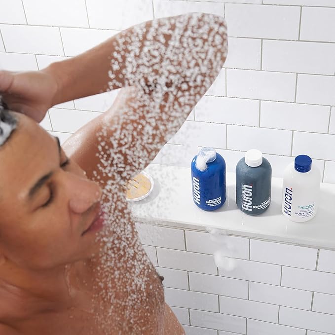 Huron Shower Kit - Shampoo, Conditioner, & Body Wash For Men - Sea Salt + Driftwood Scent - Hydrating & Nourishing Men’s Shampoo & Conditioner - Bloomnest