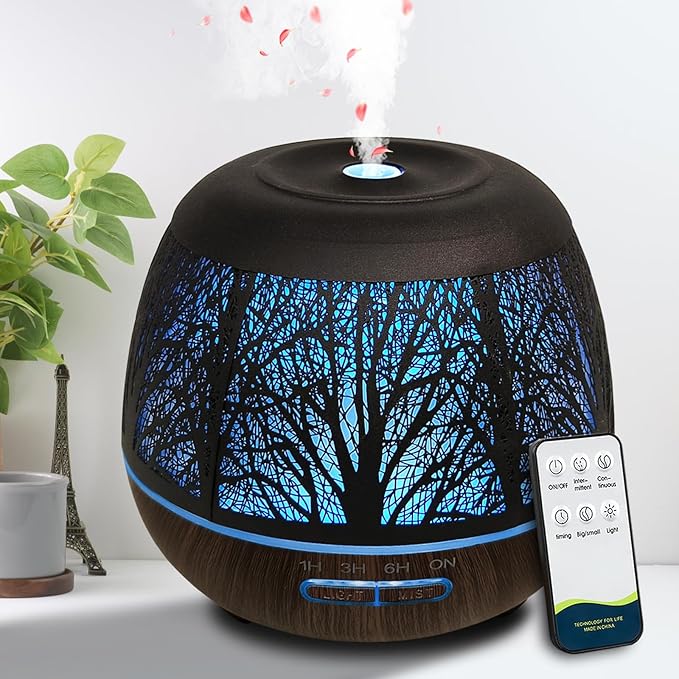 Diffusers for Essential Oils Large Room 400ml,Essential Oil Diffuser for Home with R/C,Cool Mist Humidifiers for Bedroom,7 Colors Changed & 3 Mist Mode Waterless Auto Off for Office