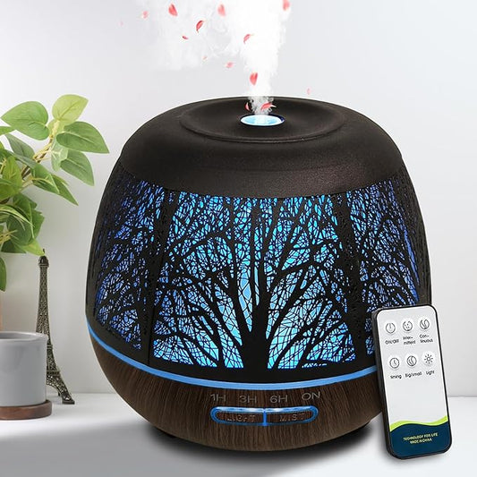Diffusers for Essential Oils Large Room 400ml,Essential Oil Diffuser for Home with R/C,Cool Mist Humidifiers for Bedroom,7 Colors Changed & 3 Mist Mode Waterless Auto Off for Office