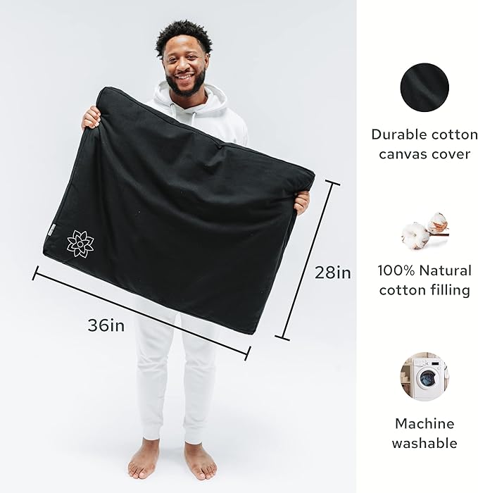 Mindful & Modern Zabuton Meditation Mat - Cotton Filled Yoga and Meditation Pad - Zabuton Meditation Cushion for Kneeling and Sitting Support - Large Rectangular Sitting Floor Pillow for Bench or Zafu - Bloomnest