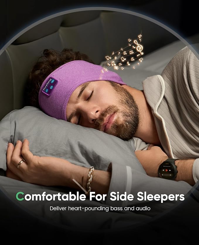 Sleep Headphones Tech Gadgets Bluetooth Headband for Women Headband Headphone with Ultra-Thin HD Speakers & Mic, Perfect for Sleeping Yoga Running Workout Travel Sports Unique Gifts - Bloomnest