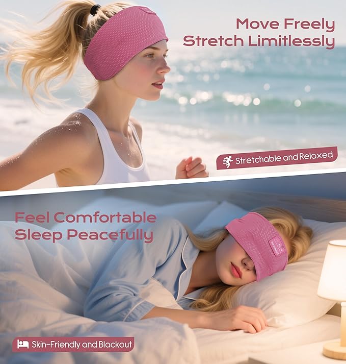 ink-topoint Sleep Headphones Bluetooth 5.4 Headphone, Sports Earphones with HD Stereo Speakers Breathable Sports Headphones for Running, Yoga, Travel, Sleeping, Ideal Gifts for Men Women - Bloomnest