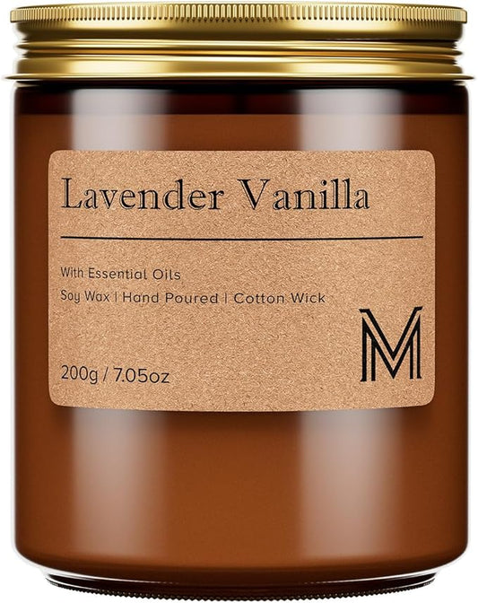 M&SENSE Lavender Vanilla Home Scented Candle for Relaxation, Gifting, Spa | 7.05oz Candle Gift for Birthday Housewarming Mother's Valentine Day - Bloomnest