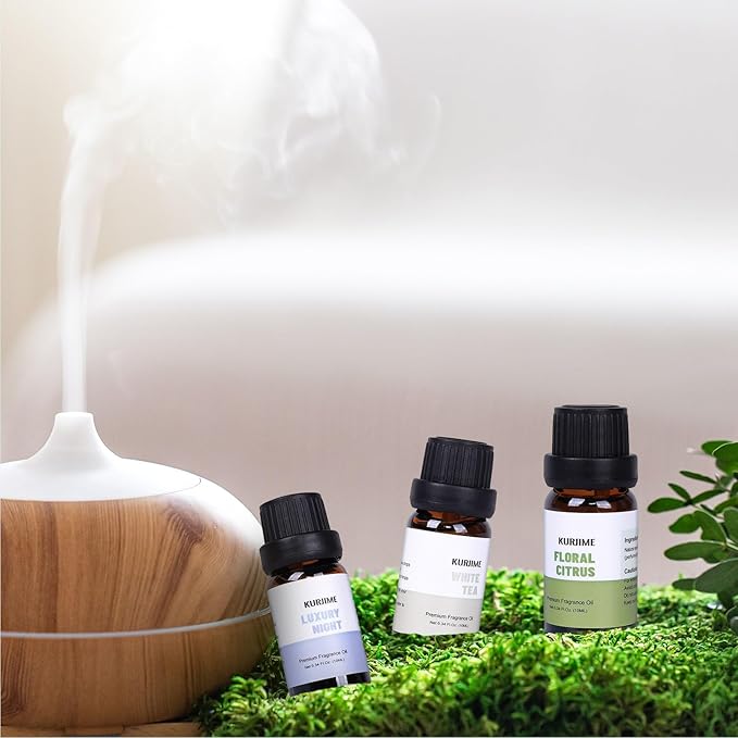 Fragrance Oils, Hotel Collection Diffuser Oil, Luxury Hotel Essential Oil Set for Diffuser, Soap & Candle Making Scents - Luxury Night, Jasmine & Mint, Lemon & Thyme, White Tea, Floral Citrus, My Way - Bloomnest