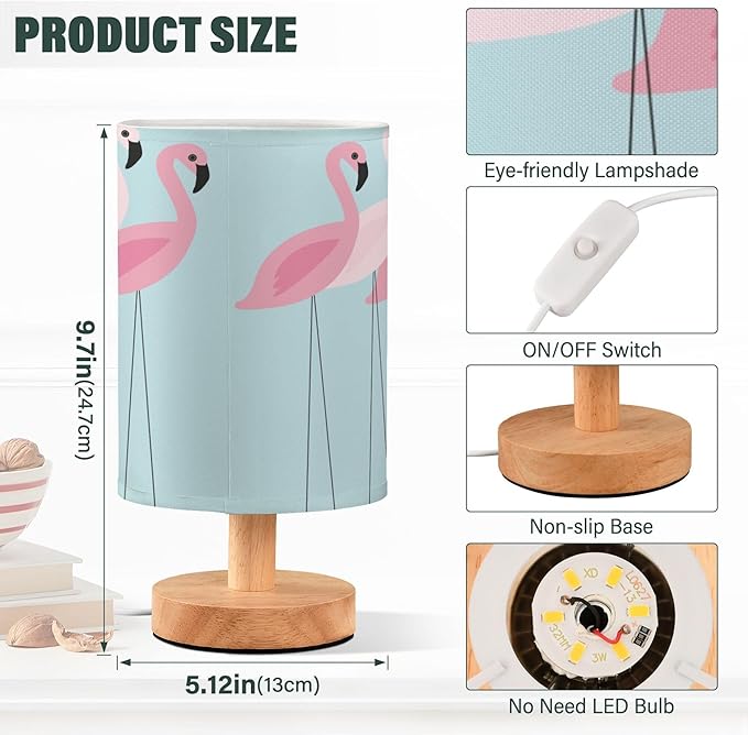 Animal Flamingo LED Table Lamp with USB Port Night Light Bedroom Lamps for Nightstand Living Room Dorm Home Office Desk - Bloomnest