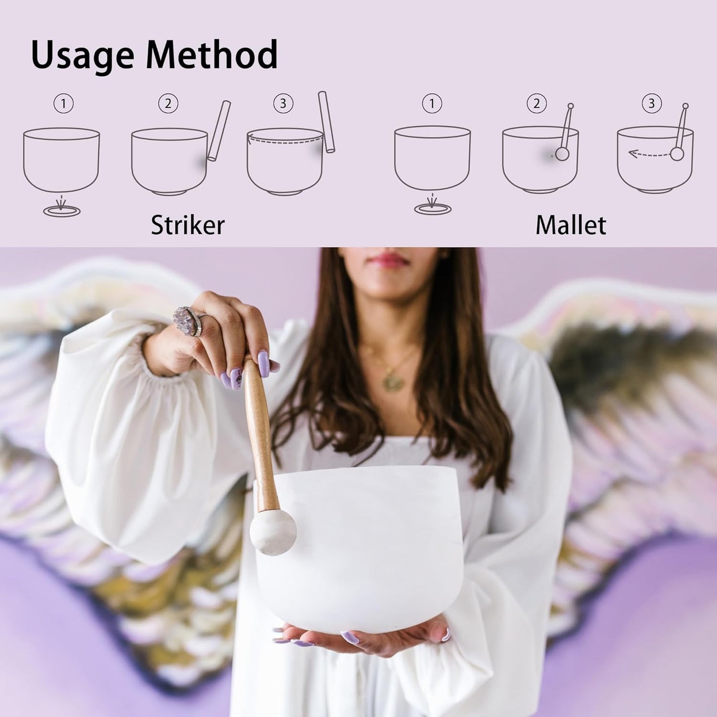 Ryan Dvan 432Hz 7-12 Inch 7 Chakra Design Crystal Singing Bowl Set Frosted Quartz Crystal Sound Therapy Kit with Mallets 2 Cases O-Ring for Yoga Meditation Energy Balancing Reiki Healing