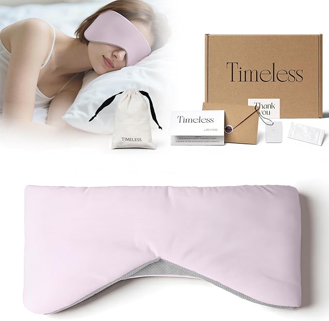 Reversible Cotton Eye Mask for Sleep, Adjustable Soft Breathable Design in Pink/Grey, Lightweight Full-Cover Blindfold for Travel & Nap, Holiday Gift Set for Women Men Adults - Bloomnest