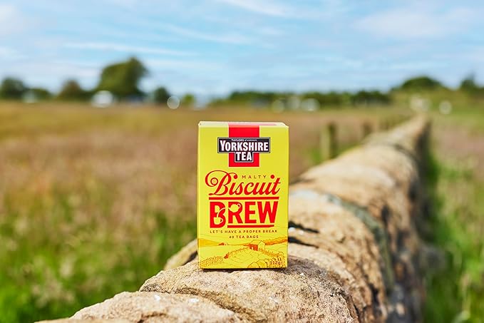 Yorkshire Tea Malty Biscuit Brew, Black Tea, Pillow Tea Bags, 40 Count (Pack of 1), Caffeinated, Enjoy Hot or Iced, 40 Teabags - Bloomnest