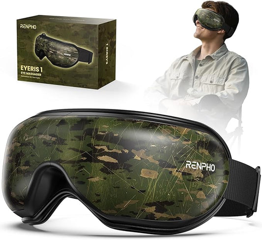 RENPHO Eyeris 1 Eye Massager with Heat, Birthday Gifts for Mom Dad Women Men Her Him, Sleep Mask with Heat Bluetooth Music, Relax Eye - Bloomnest