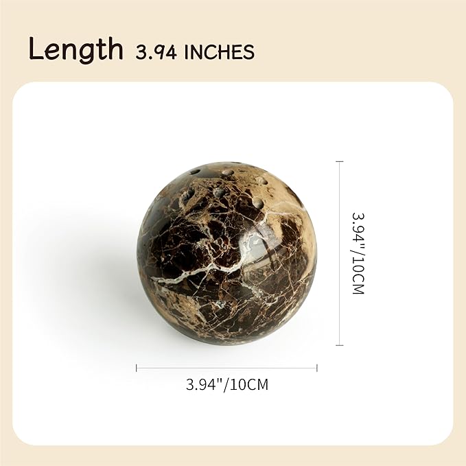 Marble Incense Burner, Handcrafted Stone Incense Holder for Various Incense Types, Durable and Elegant Design (Black-Marble) - Bloomnest