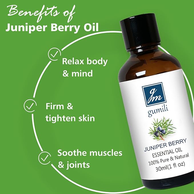 Juniper Berry Essential Oil 1 Oz – 100% Pure Natural Juniper Berry Oil for Diffuser, Massage, DIY Blends & Personal Care, Fresh Crisp Aroma - Bloomnest