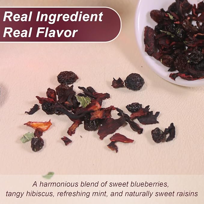 TEARELAE - Blueberry Tea, 40 Count - Premium Blueberry Tea Bags with Hibiscus, Mint & Raisins - Refreshing Taste - Non-GMO - Caffeine-Free - Bloomnest